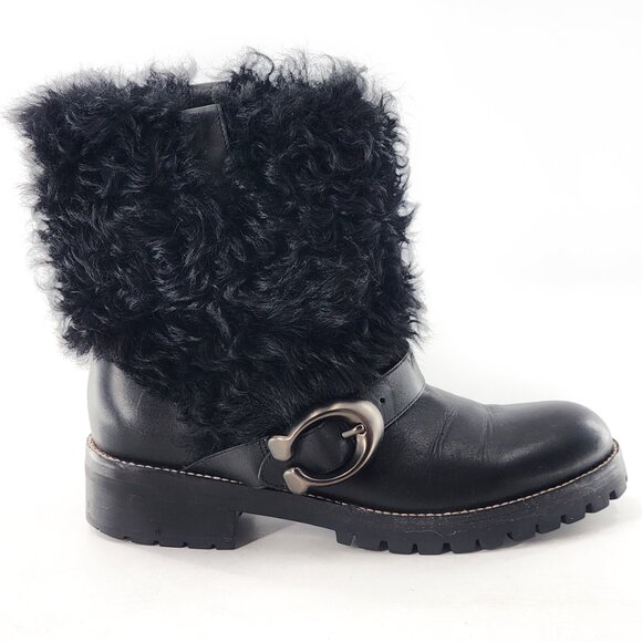 COACH Leighton Bootie Shearling Lamb Fur - Picture 4 of 9
